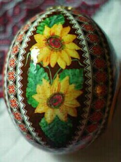 Rooster and Sunflowers - back view